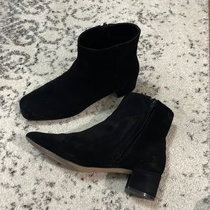 Urban Outfitter Square Toe Black Suede Ankle Boot